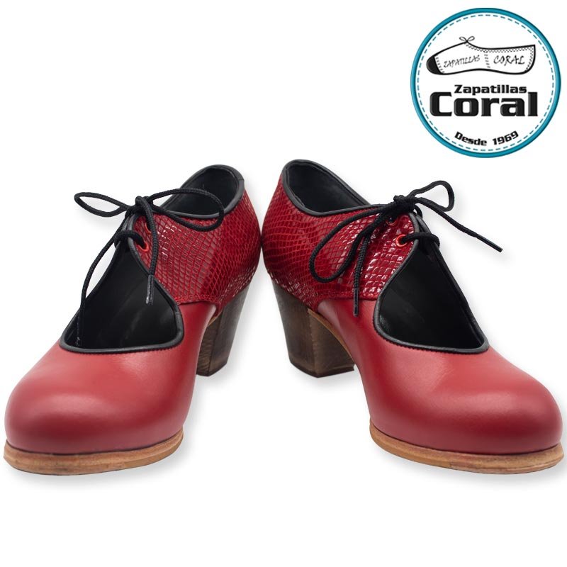 Calzado flamenco profesional modelo Lazo Partido de Zapatillas Coral, vista 1