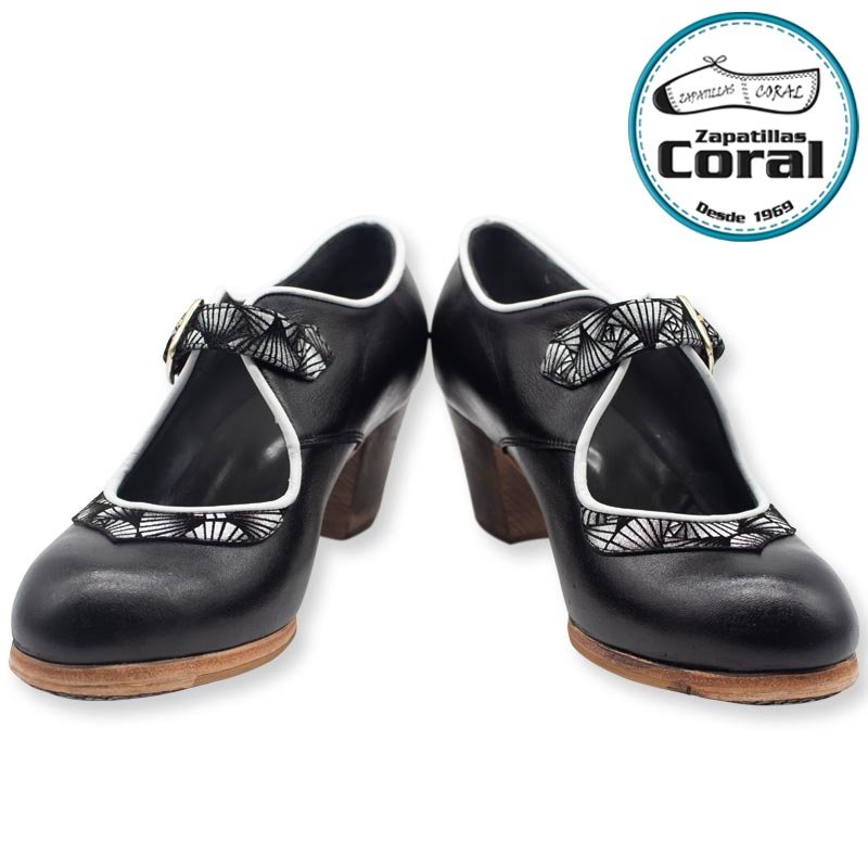 Calzado flamenco profesional modelo Lazo Hebilla de Zapatillas Coral, vista 1