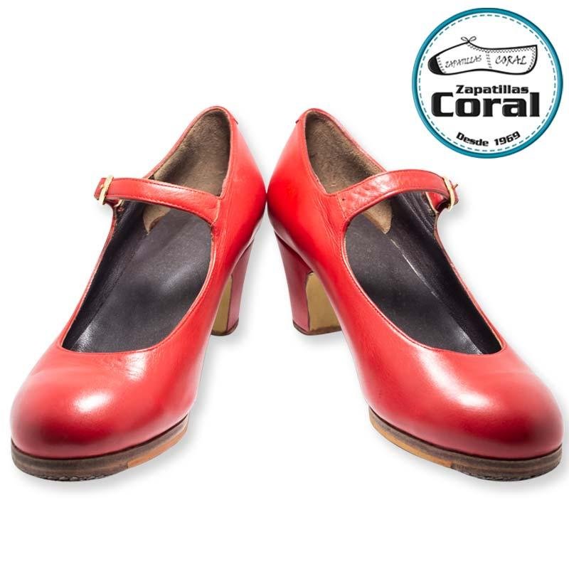 Zapato flamenco semiprofesional modelo Correa de Zapatillas Coral, vista 1