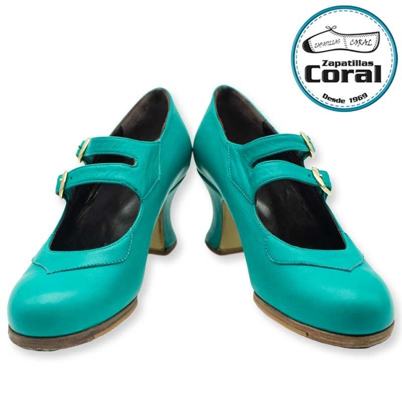 Zapato flamenco semiprofesional modelo Dos Correas de Zapatillas Coral, vista 1