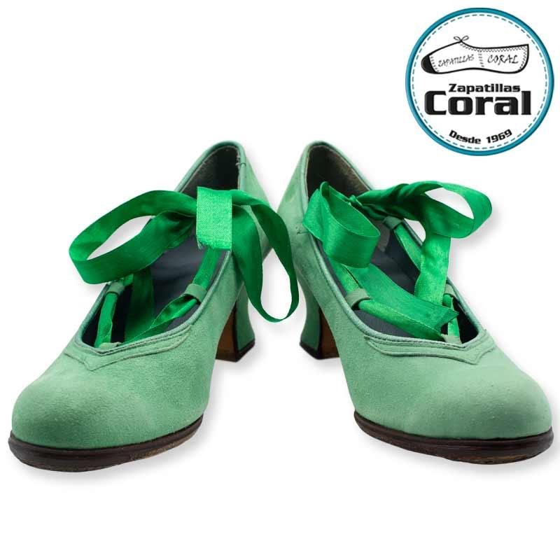 Zapato flamenco semiprofesional modelo Cintas de Zapatillas Coral, vista 1