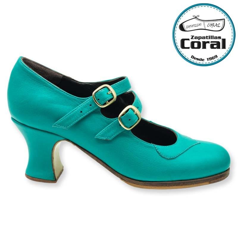 Zapato flamenco semiprofesional modelo Dos Correas de Zapatillas Coral, vista 2
