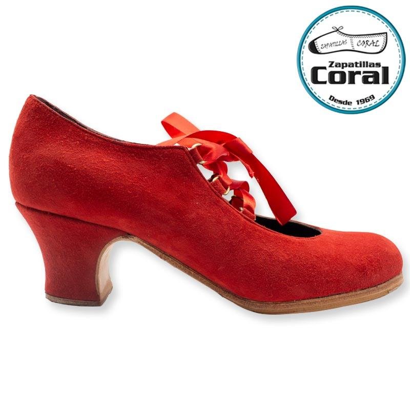 Zapato flamenco semiprofesional modelo 6 Anillas de Zapatillas Coral, vista 2