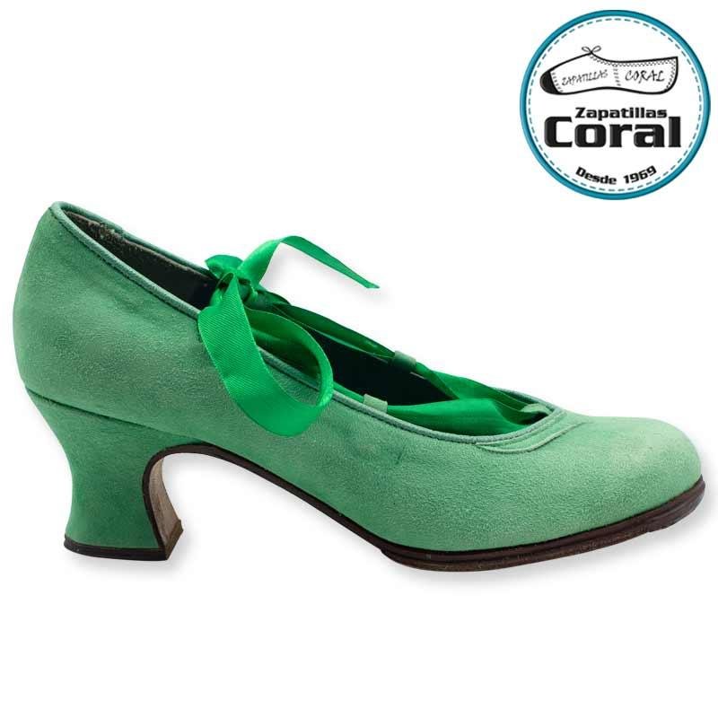 Zapato flamenco semiprofesional modelo Cintas de Zapatillas Coral, vista 2