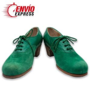 Calzado Flamenco Chapín Hombre Piel y Ante Verde, vista principal