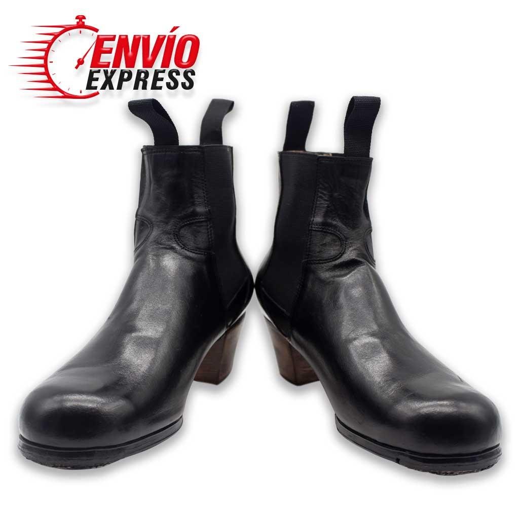 Calzado Flamenco Bota Hombre Piel Negra, vista principal