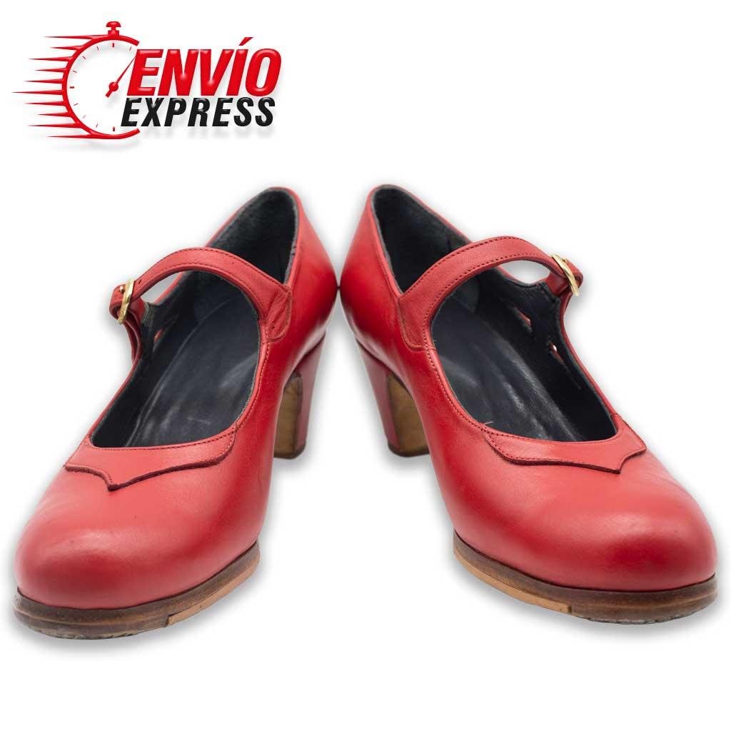 Calzado Flamenco Amaya Piel Rojo, vista principal